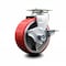 Service Caster 5 Inch Red Poly on Cast Iron Swivel Caster with Roller Bearing and Brake SCC SCC-20S520-PUR-RS-TLB - alternate 1